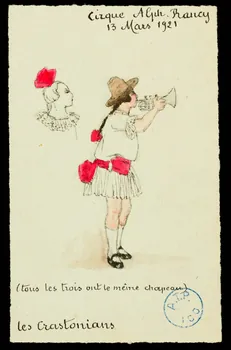 partie d'un ensemble de dessins Cirque Alph. Rancy  13 Mars 1921  Les Crastonians 1968.102.1371.2 Photo Mucem