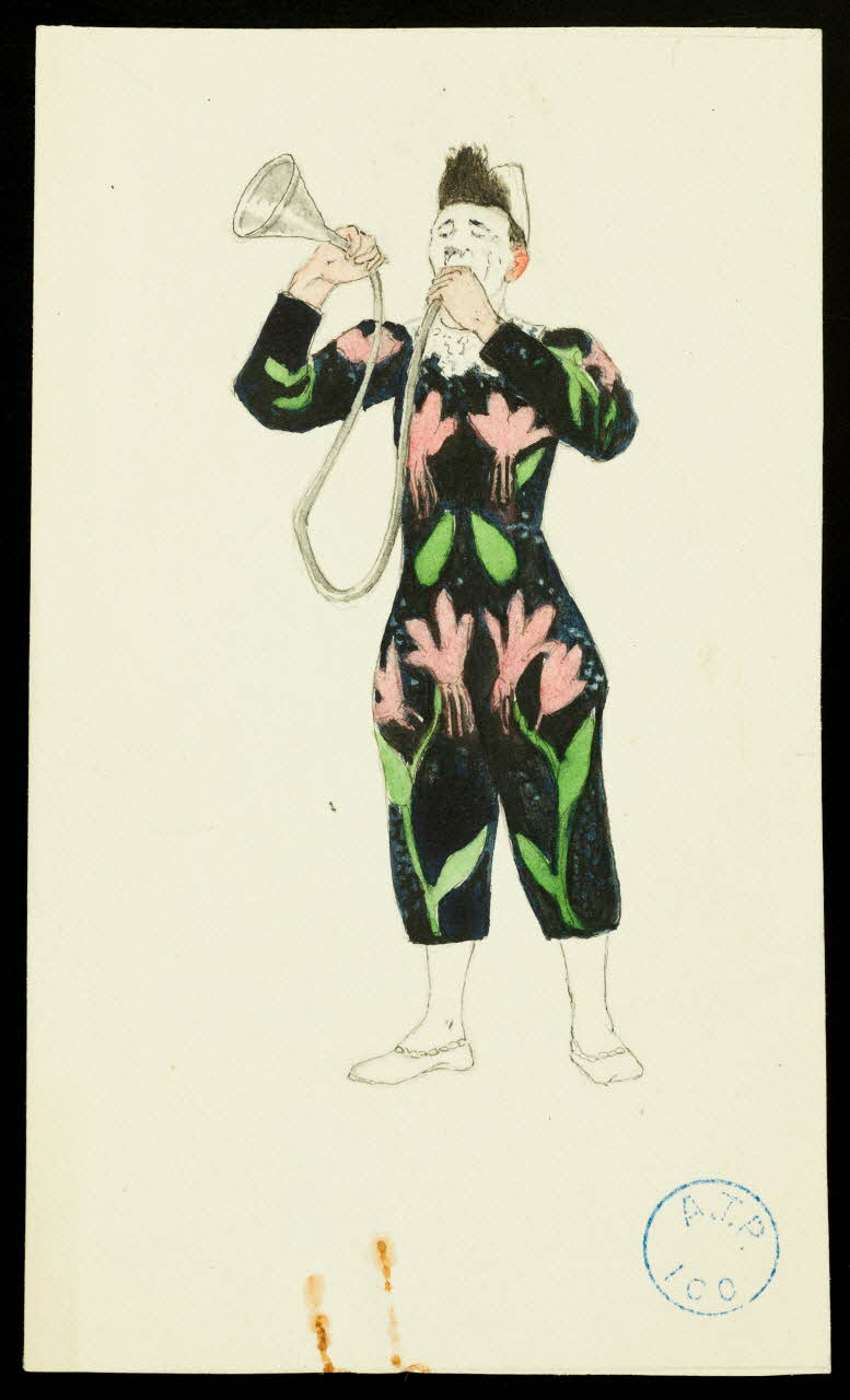 partie d'un ensemble de dessins Homme jouant d'un instrument de musique 1968.102.1375.2 Photo Mucem