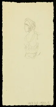 partie d'un ensemble de dessins Esquisse de personnages 1968.102.1380.5  Photo Mucem