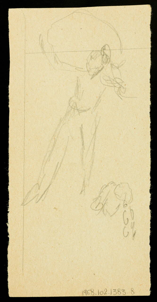 partie d'un ensemble de dessins Esquisse de personnages 1968.102.1383.8 Photo Mucem