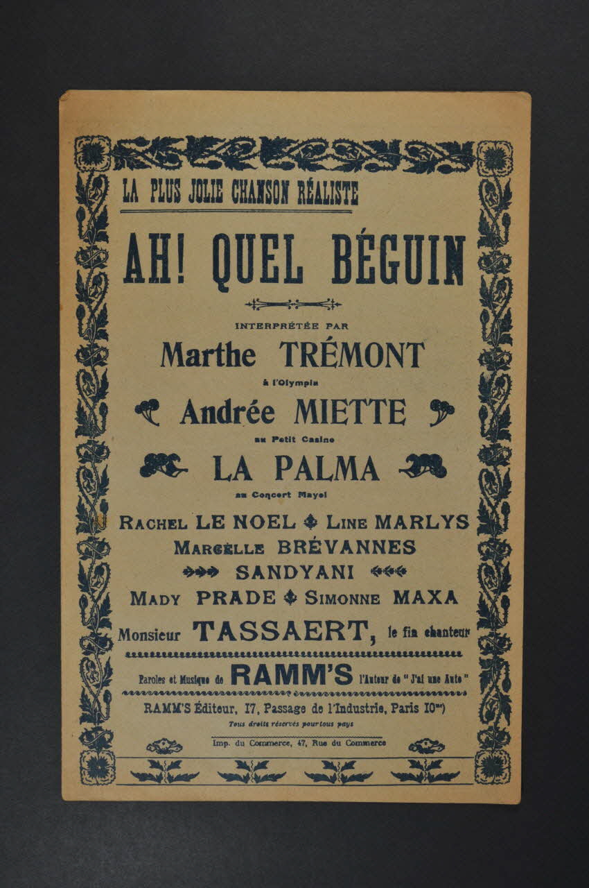 partition de musique petit format 1965.150.58 Photo Mucem