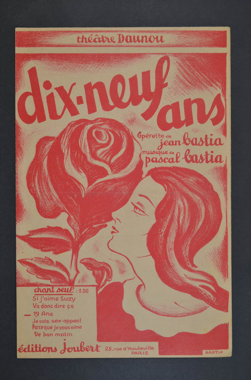 Pascal Bastia ; Jean Bastia ; Joubert; chanson petit format 1933 1966.148.2 Photo Mucem