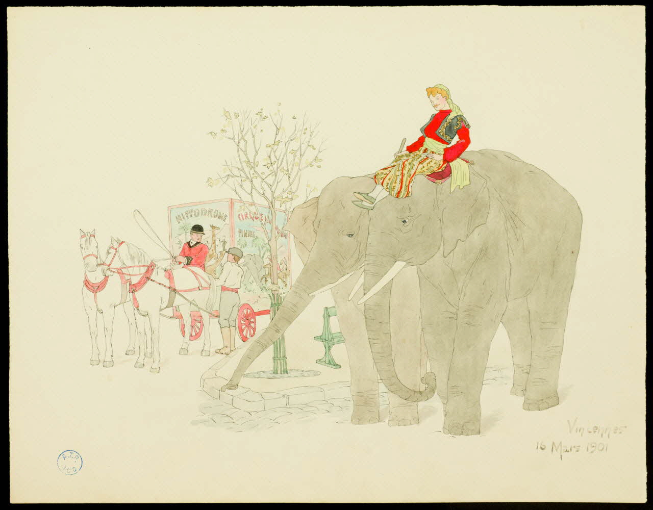 partie d'un ensemble de dessins Vincennes  16 Mars 1901 1968.102.1396.2 Photo Mucem