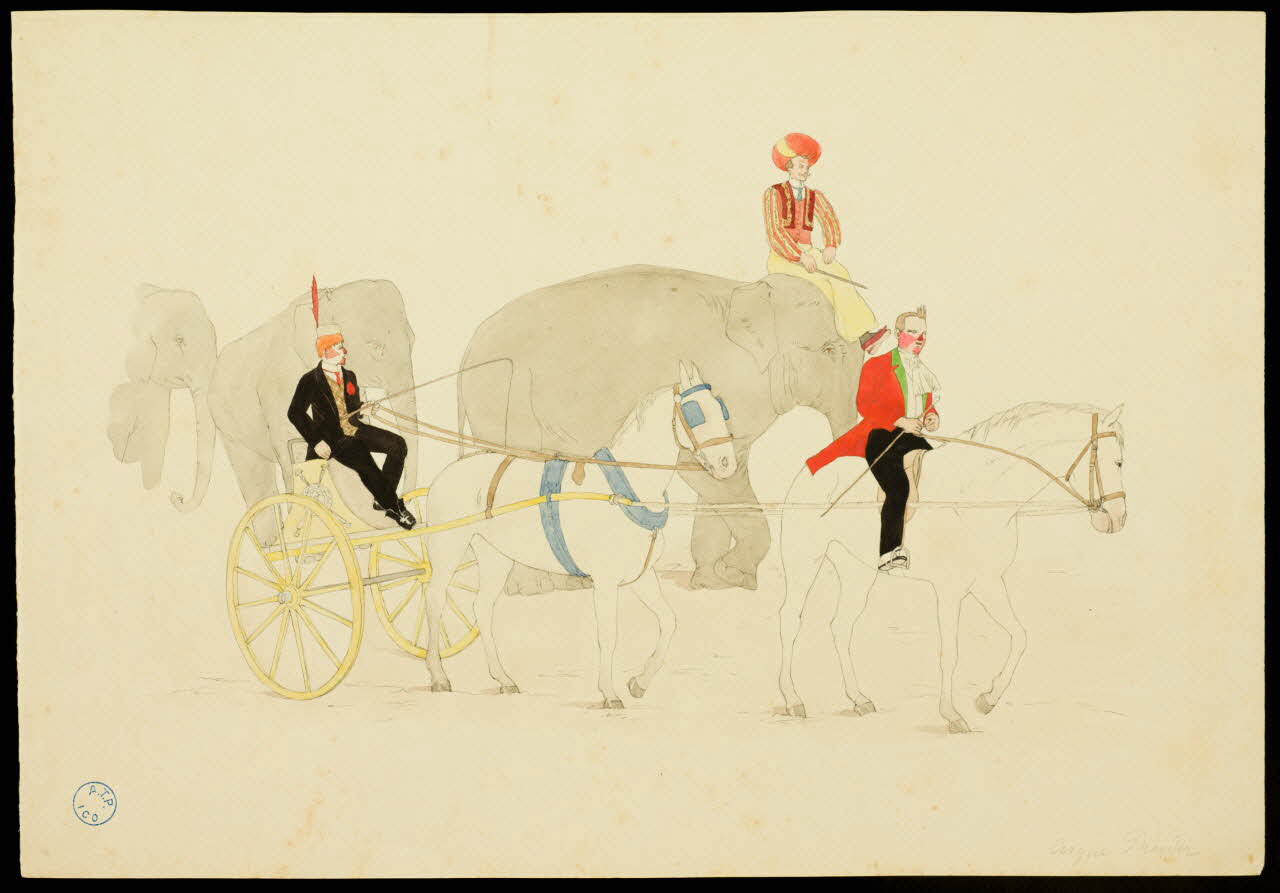 partie d'un ensemble de dessins Cirque Pinder 1968.102.1396.9 Photo Mucem