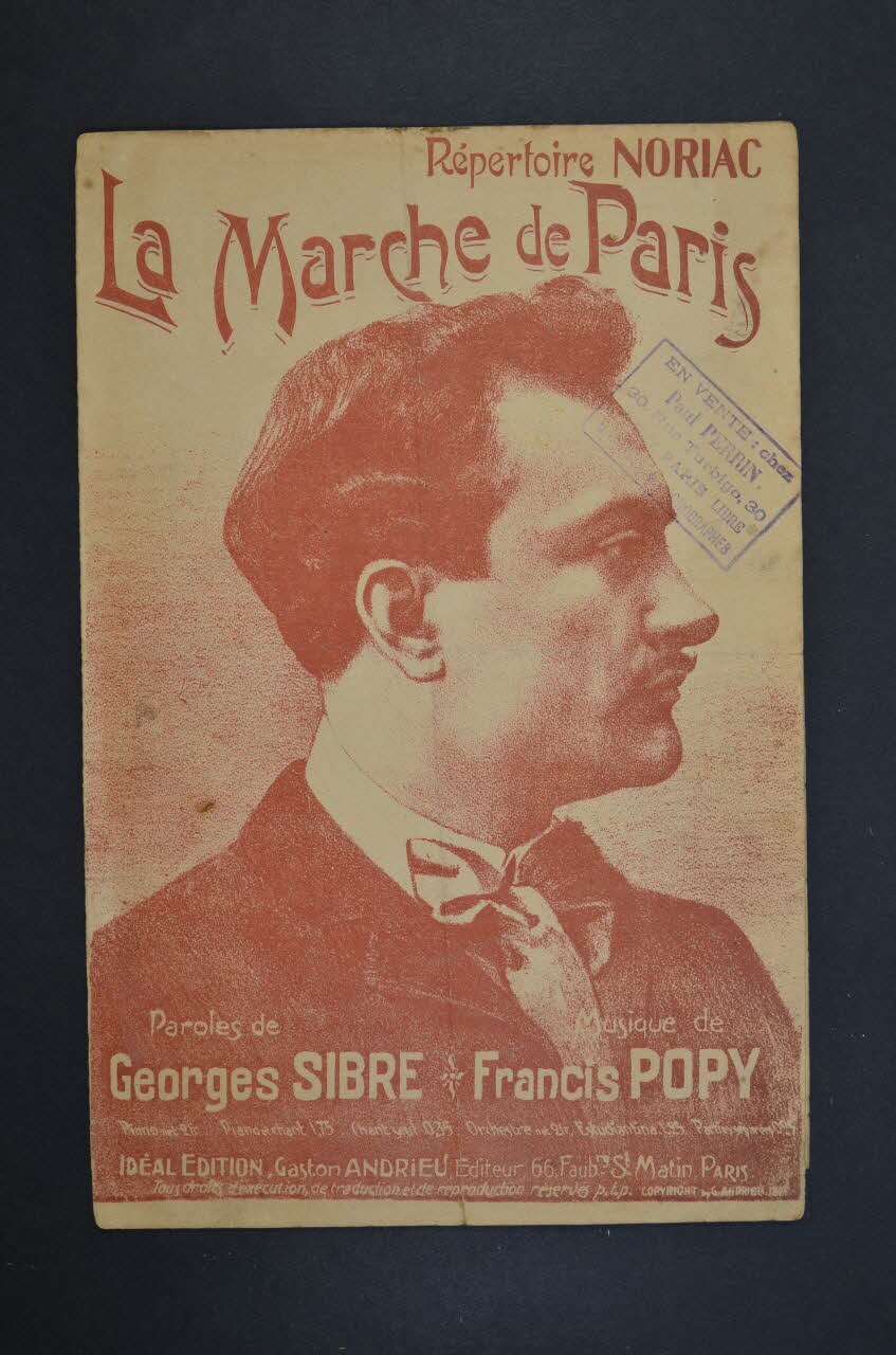 Francis Popy ; Georges Sibre ; Gaston Andrieu partition de musique petit format Île-de-France, France 1908 1965.150.59 Photo Mucem