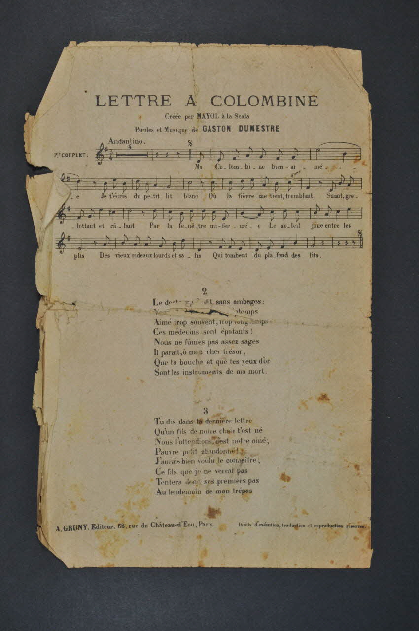 partition de musique petit format 1965.150.60 Photo Mucem