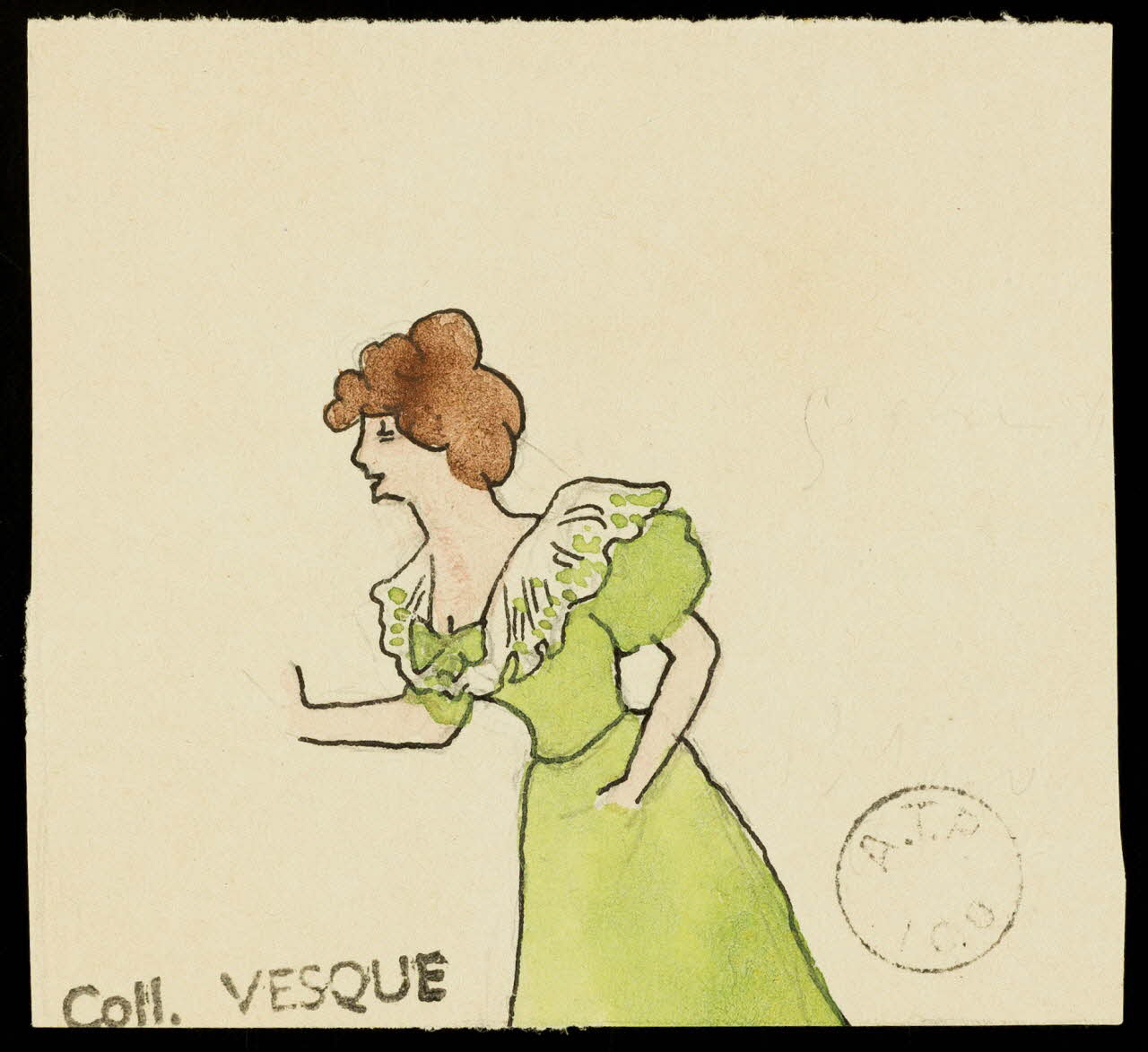 partie d'un ensemble de dessins Femme de profil 1968.102.1423.1 Photo Mucem