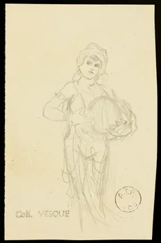 partie d'un ensemble de dessins Femme en costume oriental 1968.102.1423.12  Photo Mucem