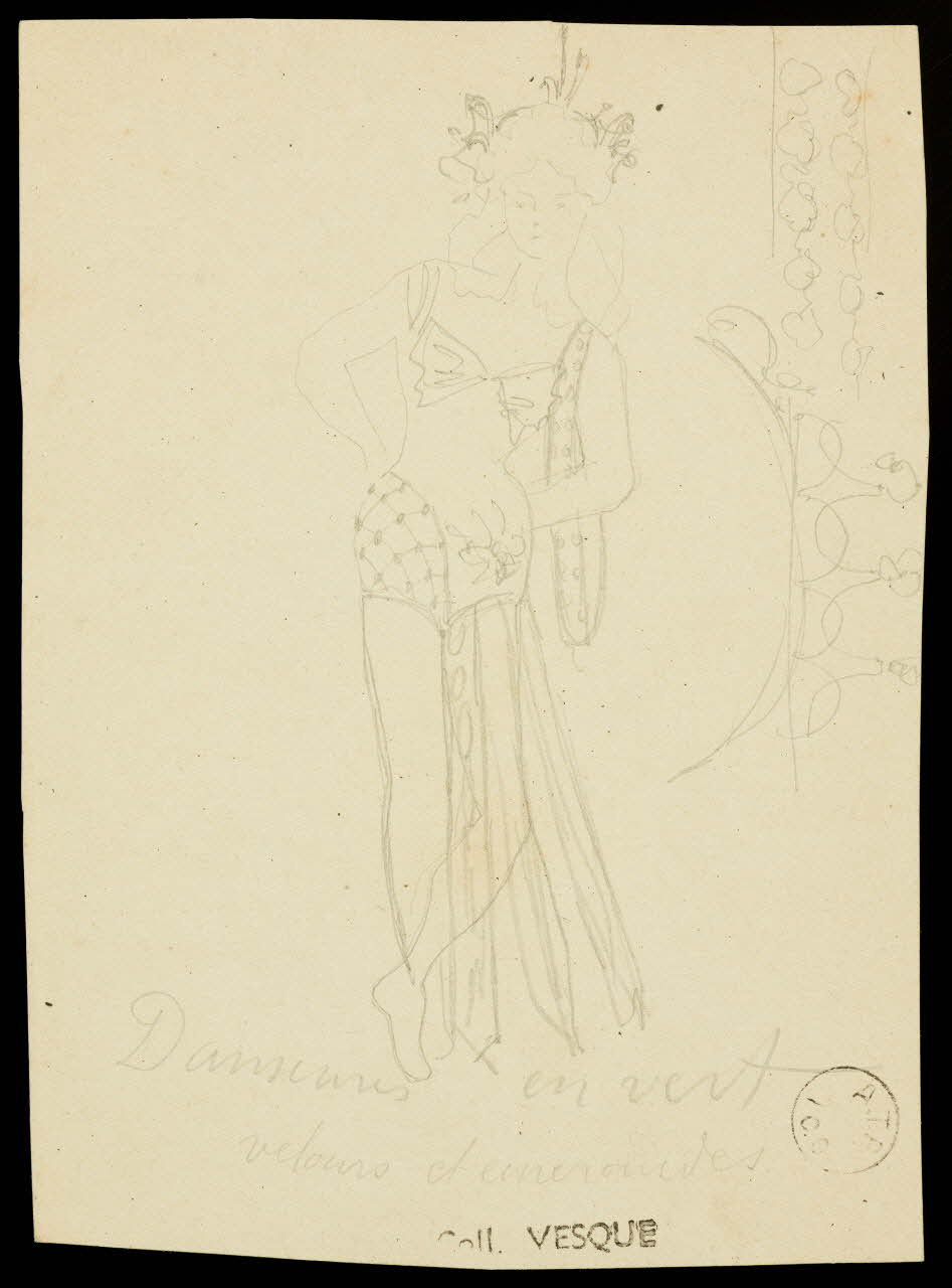 partie d'un ensemble de dessins Danseuses en vert  velours d'emeraudes 1968.102.1423.14 Photo Mucem