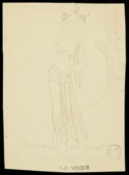 partie d'un ensemble de dessins Danseuses en vert  velours d'emeraudes 1968.102.1423.14 Photo Mucem
