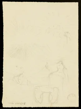 partie d'un ensemble de dessins Femme écartant un voile de tissu devant son visage 1968.102.1423.15 Photo Mucem
