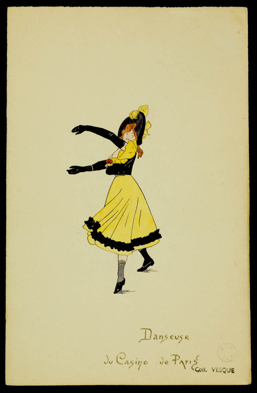 partie d'un ensemble de dessins Danseuse  du Casino de Paris 1968.102.1423.26 Photo Mucem