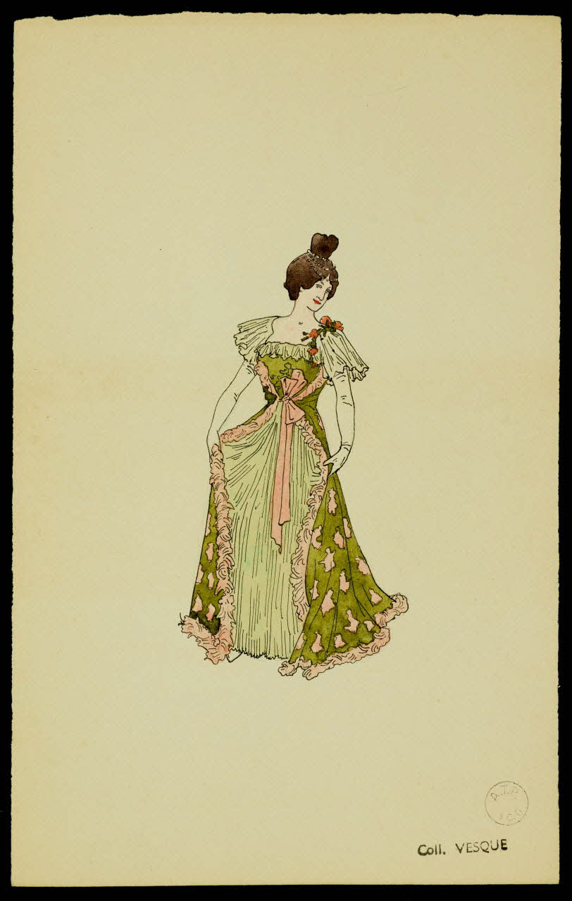 partie d'un ensemble de dessins Femme en robe 1968.102.1423.27 Photo Mucem