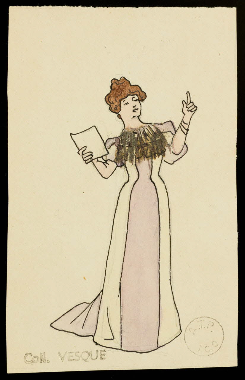 partie d'un ensemble de dessins Chanteuse 1968.102.1423.3 Photo Mucem