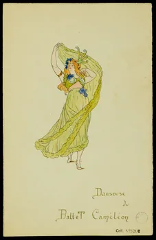 partie d'un ensemble de dessins Danseuse du Ballet Caméléon 1968.102.1423.30  Photo Mucem