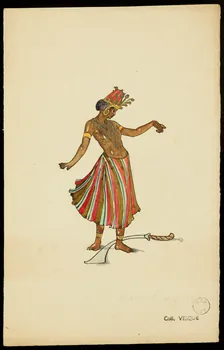 partie d'un ensemble de dessins Danse Gingalaise 1968.102.1423.33  Photo Mucem