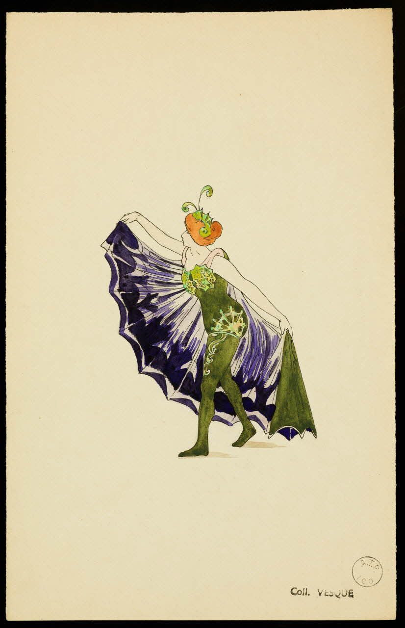 partie d'un ensemble de dessins Femme en costume de scène 1968.102.1423.34 Photo Mucem