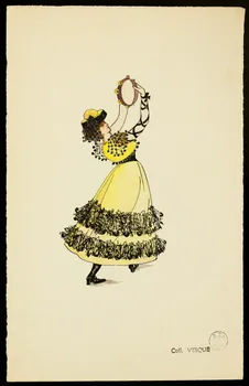 partie d'un ensemble de dessins Danseuse et son tambourin 1968.102.1423.37  Photo Mucem