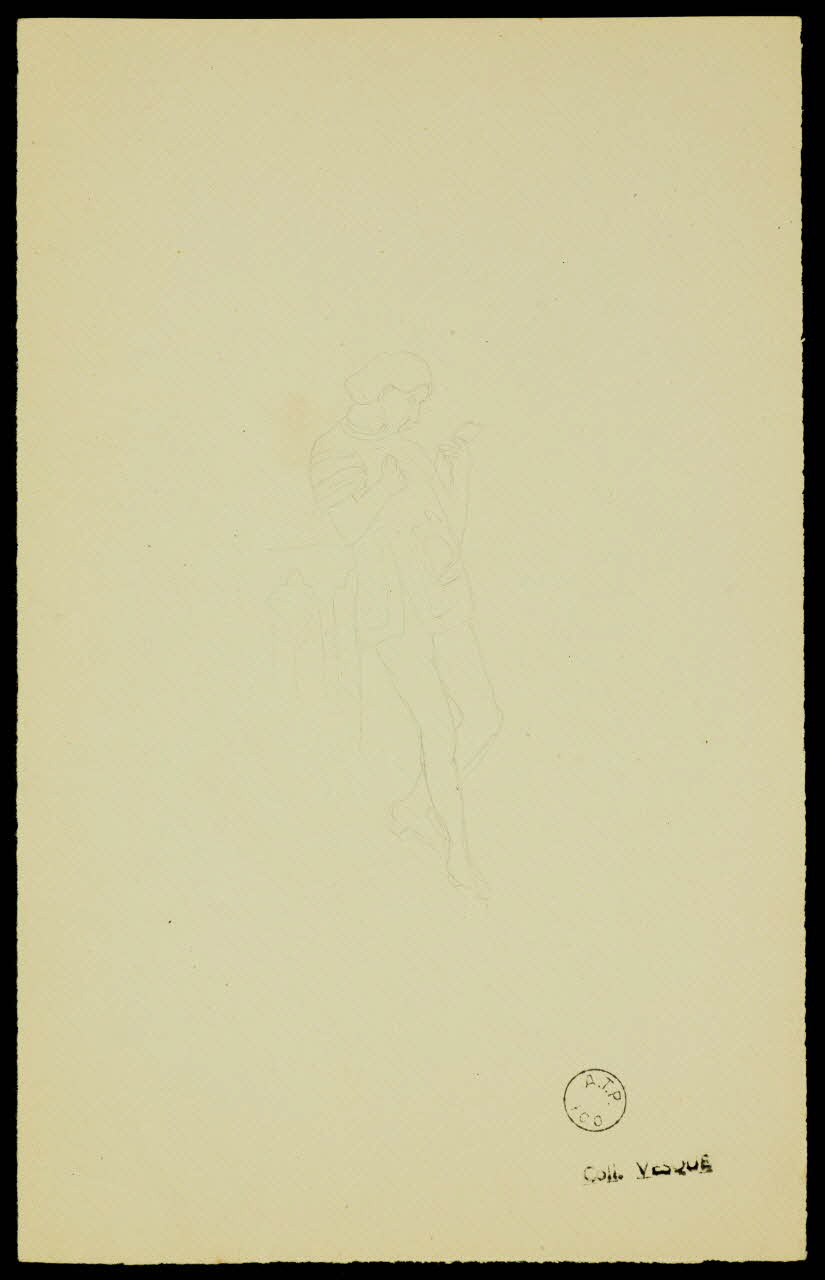 partie d'un ensemble de dessins Homme en costume 1968.102.1423.48 Photo Mucem