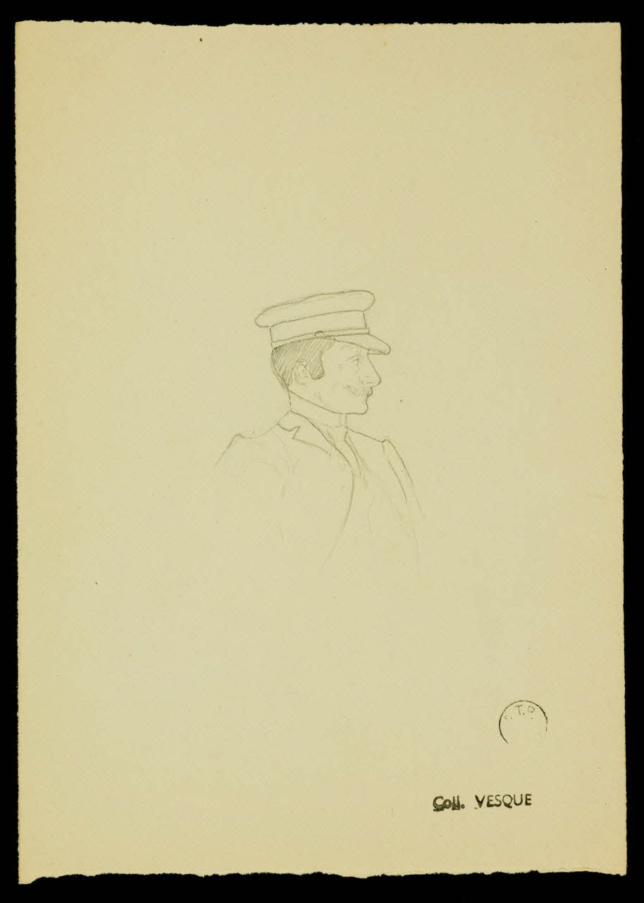 partie d'un ensemble de dessins Profil d'homme portant une casquette 1968.102.1423.49 Photo Mucem