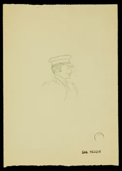 partie d'un ensemble de dessins Profil d'homme portant une casquette 1968.102.1423.49 Photo Mucem