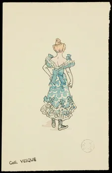 partie d'un ensemble de dessins Femmes en costume de scène de dos 1968.102.1423.5  Photo Mucem