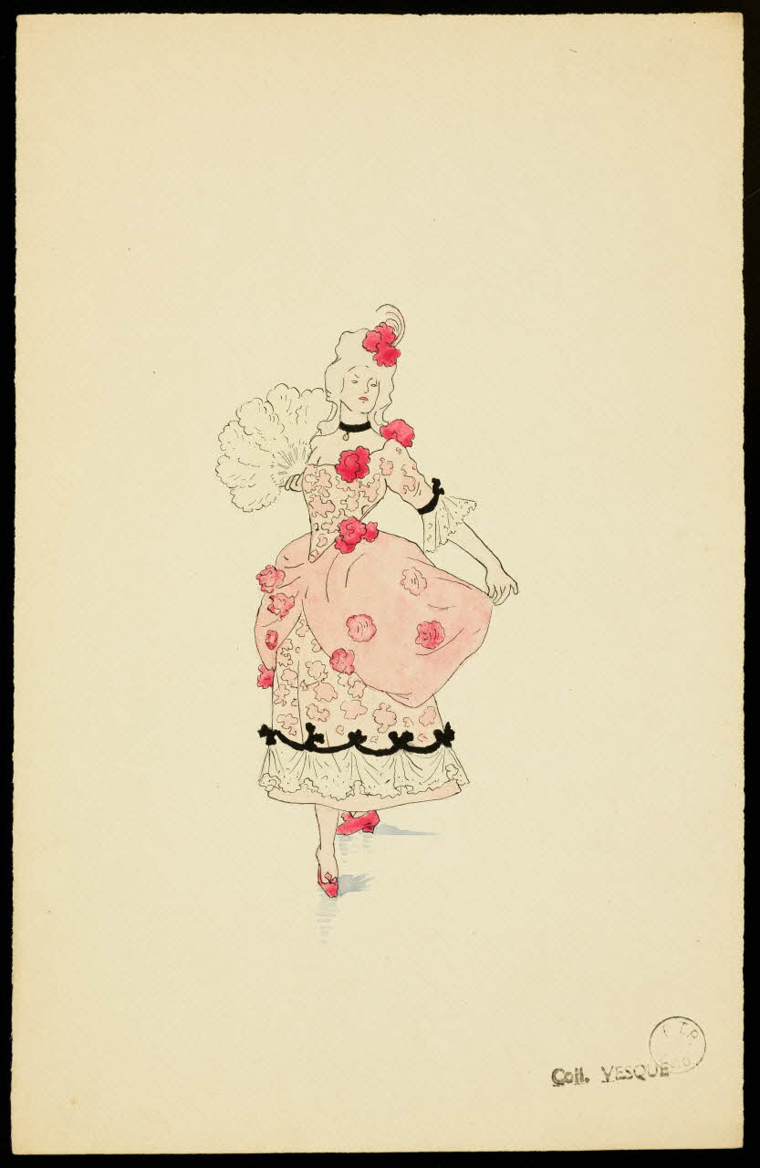 partie d'un ensemble de dessins Danseuse en costume de scène 1968.102.1423.50 Photo Mucem