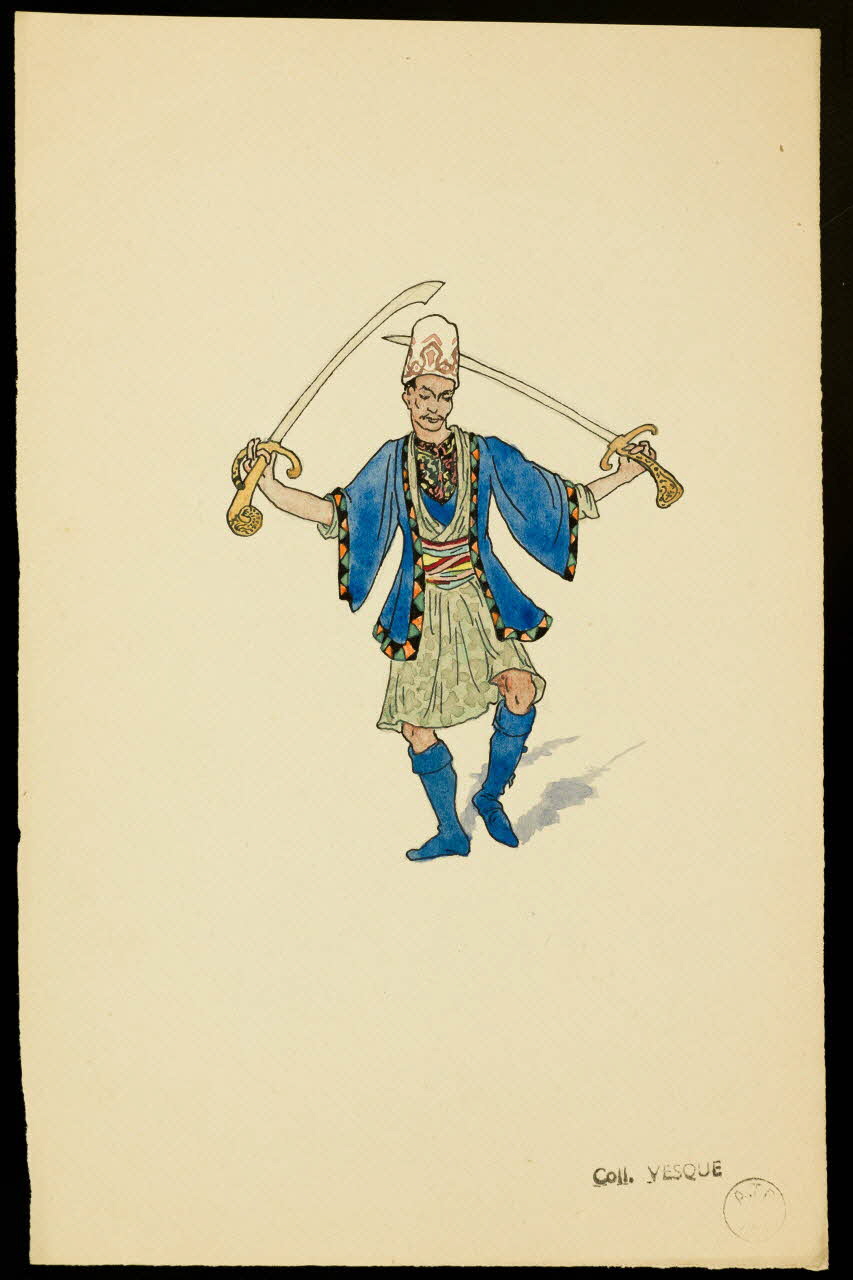 partie d'un ensemble de dessins Homme en costume oriental 1968.102.1423.53 Photo Mucem