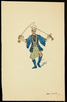 partie d'un ensemble de dessins Homme en costume oriental 1968.102.1423.53  Photo Mucem
