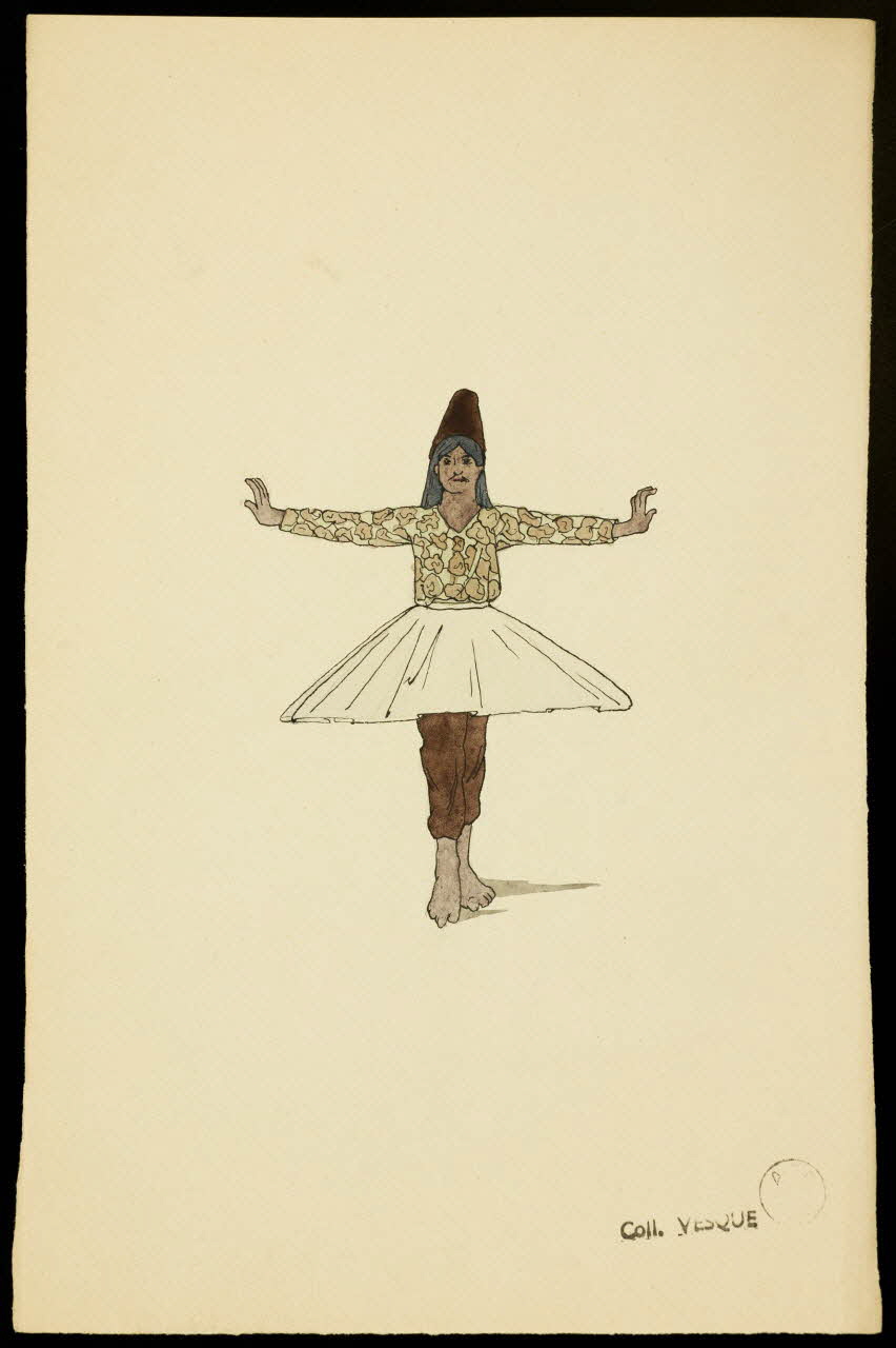 partie d'un ensemble de dessins Danseur oriental 1968.102.1423.54 Photo Mucem