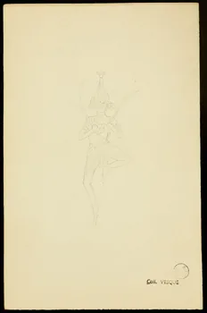 partie d'un ensemble de dessins Danseuse hindoue 1968.102.1423.58 Photo Mucem