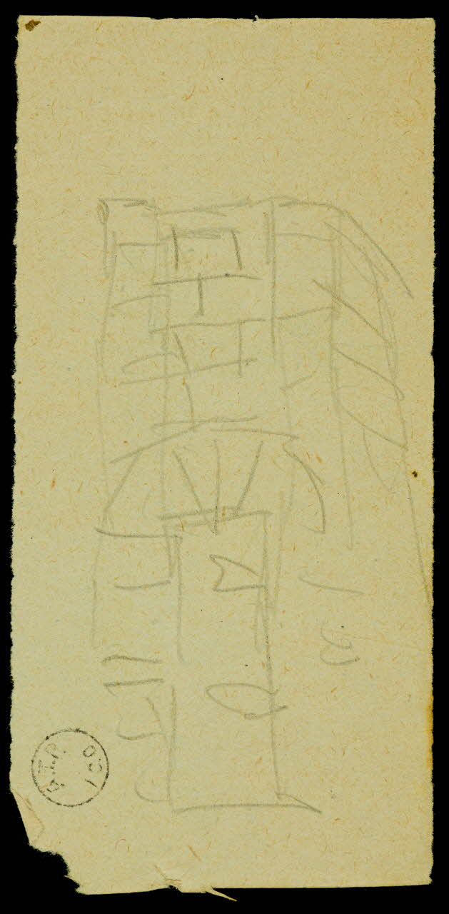 partie d'un ensemble de dessins Tour en pierre 1968.102.1439.3 Photo Mucem