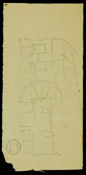 partie d'un ensemble de dessins Tour en pierre 1968.102.1439.3 Photo Mucem