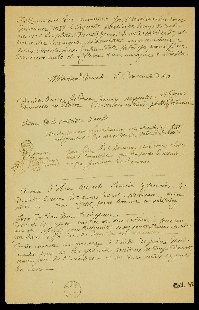 partie d'un ensemble de dessins Clown 1968.102.1442 Photo Mucem