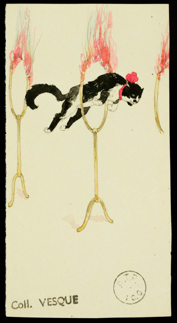 partie d'un ensemble de dessins Chat sautant dans des cerceaux 1968.102.1449.1 Photo Mucem