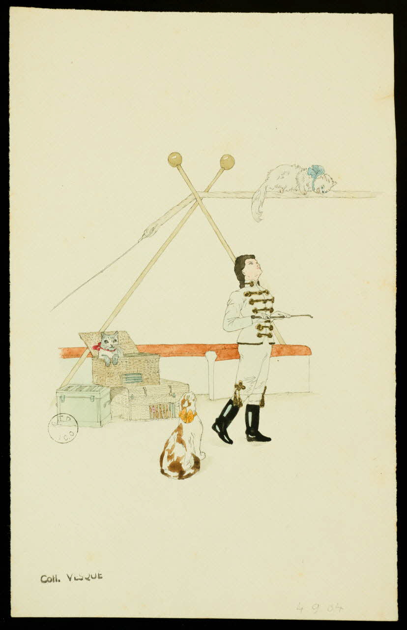 partie d'un ensemble de dessins Dompteuse et ses chats 1968.102.1449.2 Photo Mucem