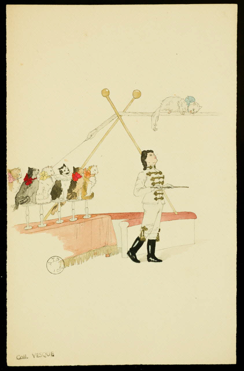 partie d'un ensemble de dessins Dompteuse et ses chats 1968.102.1449.3 Photo Mucem