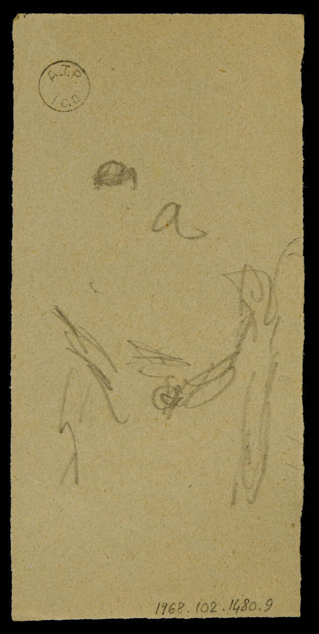 partie d'un ensemble de dessins Visage et costume 1968.102.1480.9 Photo Mucem