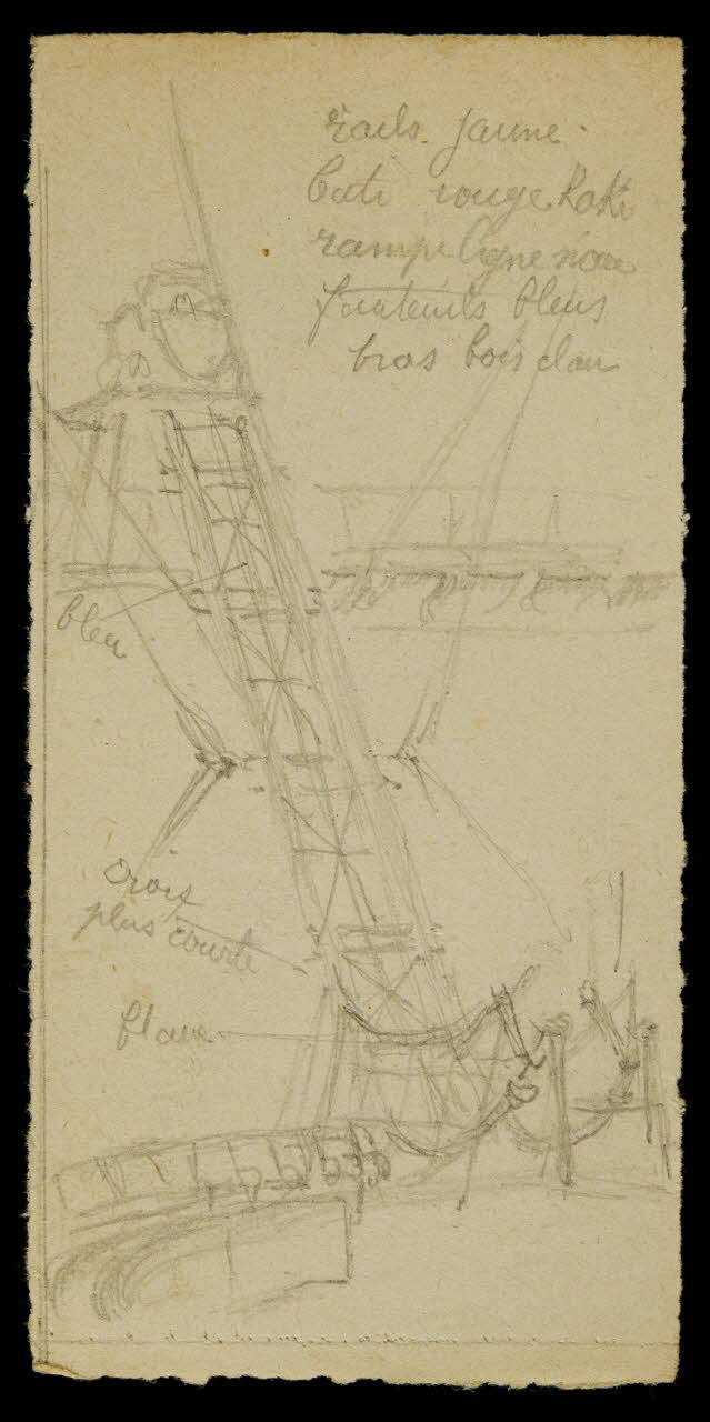 partie d'un ensemble de dessins rails jaune 1968.102.1486.5 Photo Mucem