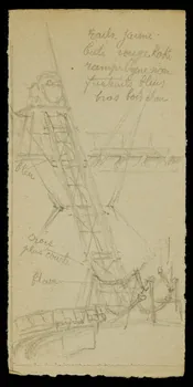 partie d'un ensemble de dessins rails jaune 1968.102.1486.5 Photo Mucem