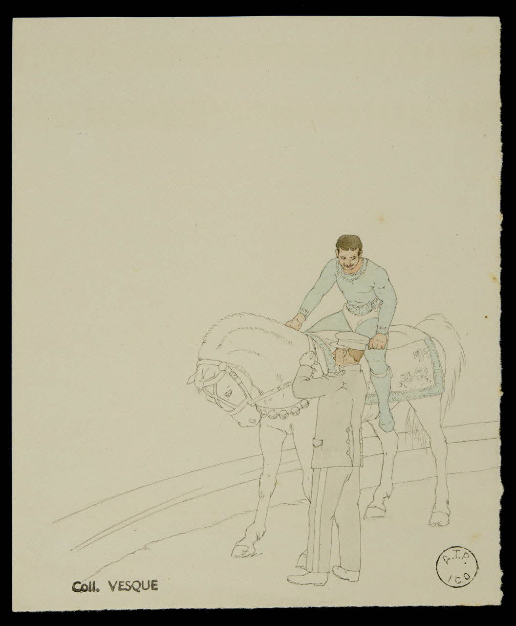 partie d'un ensemble de dessins Cavalier 1968.102.1498.3 Photo Mucem