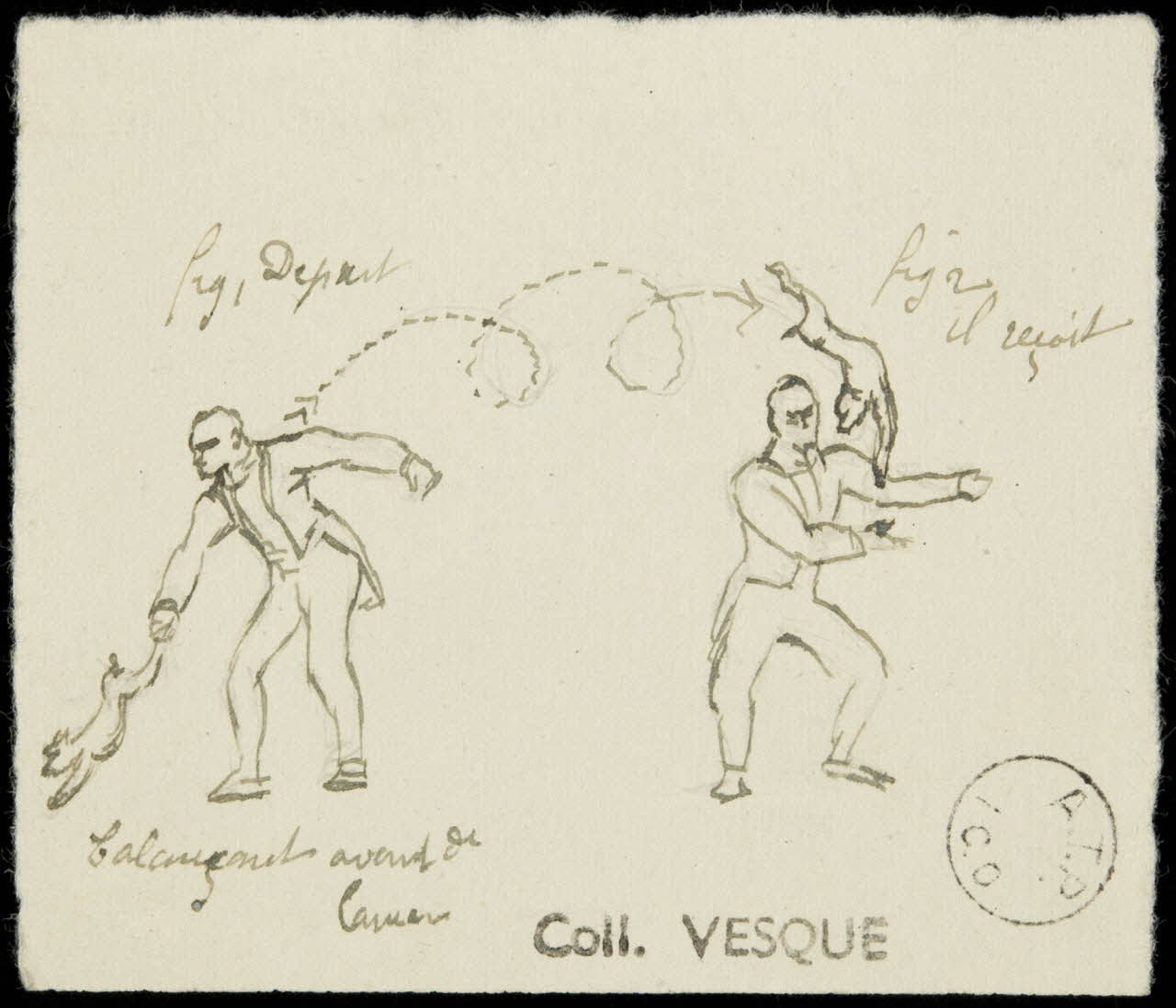 partie d'un ensemble de dessins Chien acrobate 1968.102.1522.3 Photo Mucem