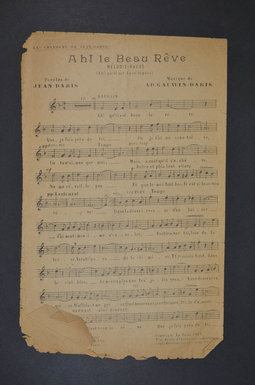 partition de musique petit format 1965.150.74 Photo Mucem