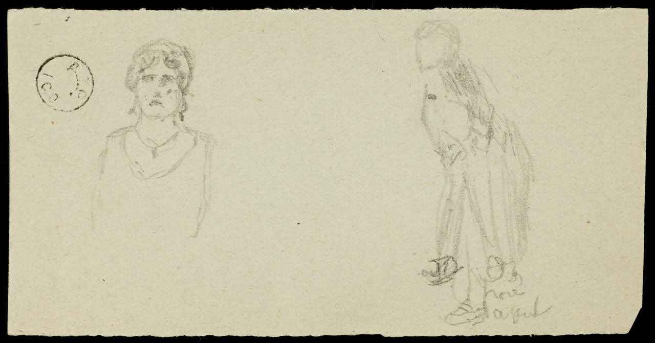 partie d'un ensemble de dessins Esquisse de figures 1968.102.1534.2  Photo Mucem