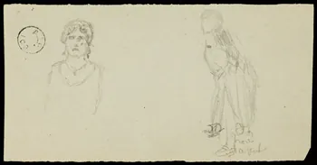 partie d'un ensemble de dessins Esquisse de figures 1968.102.1534.2  Photo Mucem