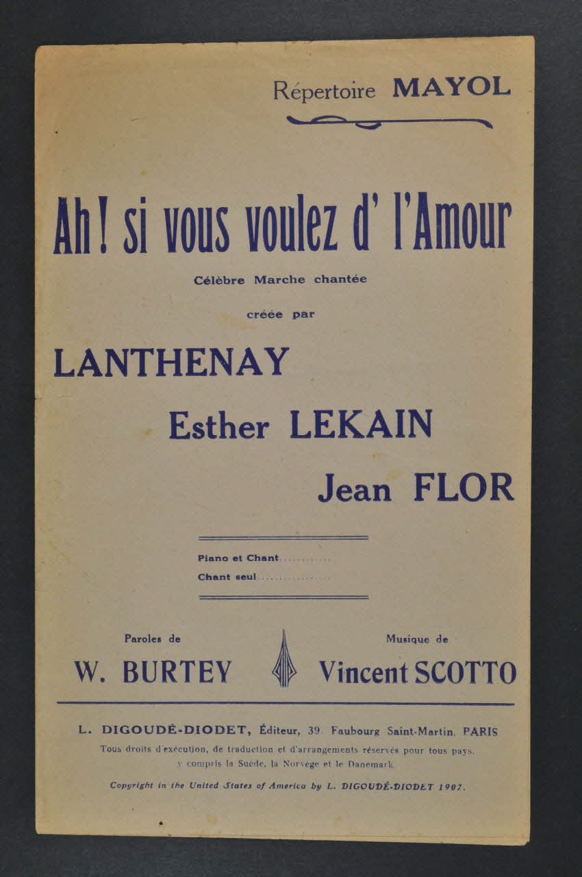 chanson petit format 1965.150.9 Photo Mucem