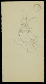 partie d'un ensemble de dessins Esquisse d'homme en costume oriental 1968.102.1536.2  Photo Mucem