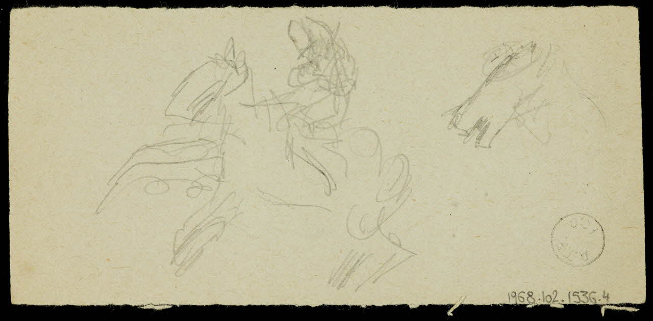 partie d'un ensemble de dessins Ebauche de cheval 1968.102.1536.4 Photo Mucem