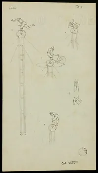 partie d'un ensemble de dessins Eldid 1968.102.1544.2 Photo Mucem