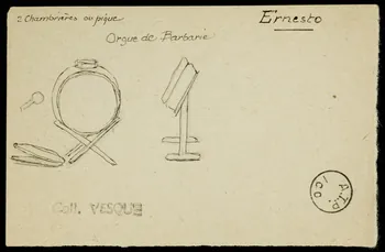 partie d'un ensemble de dessins Ernesto  Orgue de Barbarie 1968.102.1562 Photo Mucem